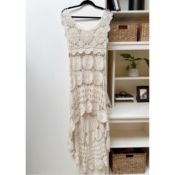 Miss June Paris Crochet Knit Dress Swim Cover Small S - Picture 1 of 8